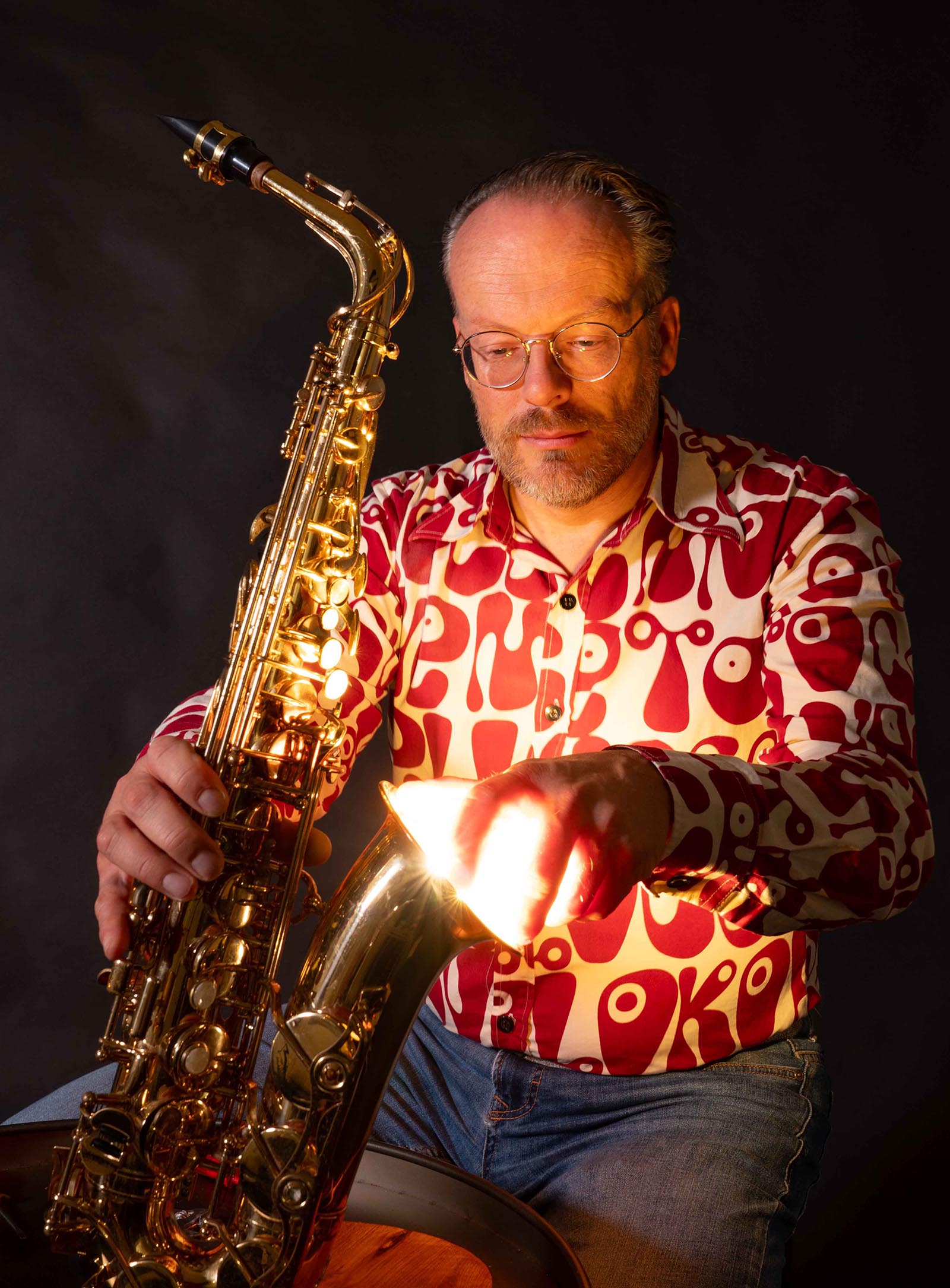 Muzieklampen Maurice Urlings lamp in saxofoon